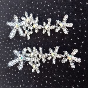 Sparkly floral drop earrings